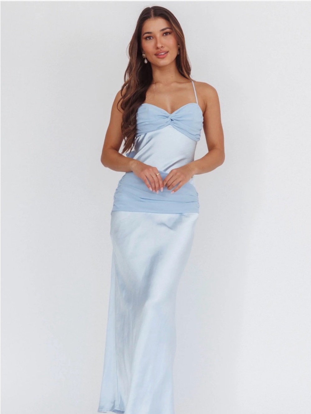 Arizona Sunset Criss-Cross Bow Back Dress | Ice Blue